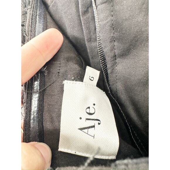 Aje Hybrid Pleated Linen Blend Strapless A-Line Mini Dress Size 6 NWT - Picture 5 of 9